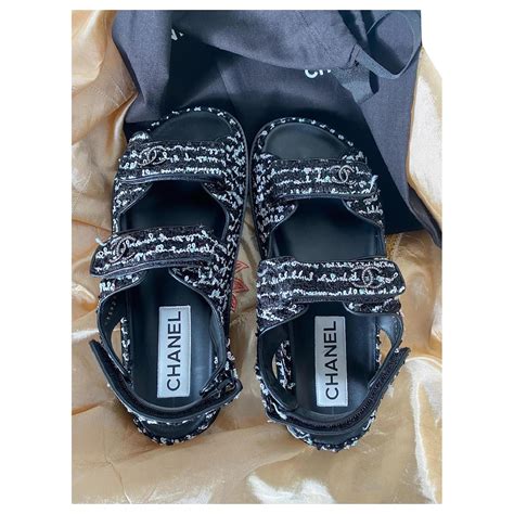 chanel dad sandals serial number|chanel dad sandals tweed.